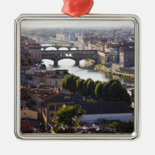 Ornamento De Metal Italia, Florença, Ponte Vecchio e River Arno
