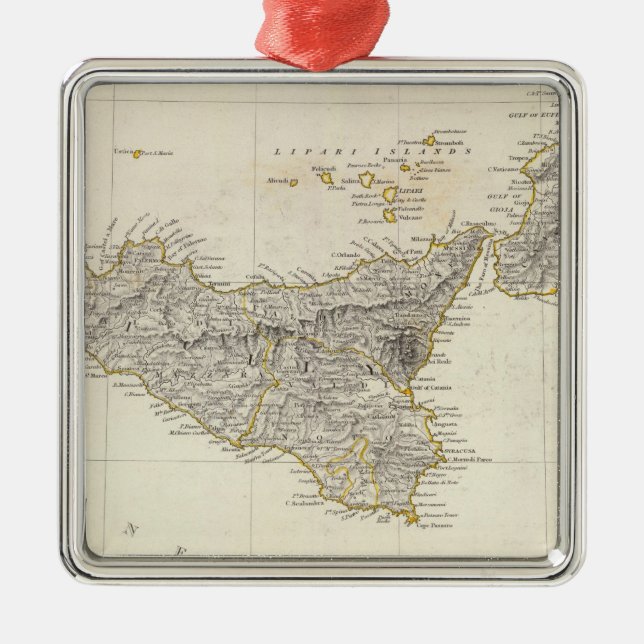 Ornamento De Metal Itália III (Frente)