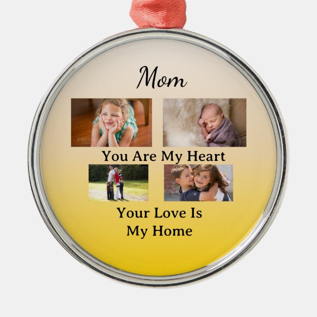 Ornamento De Metal Ivory & Gold – Heartfelt Holiday Keepsake (Frente)