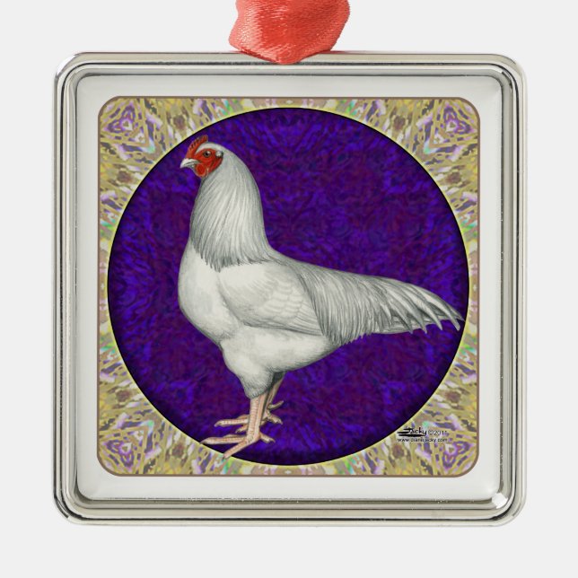Ornamento De Metal Ixworth Rooster (Frente)
