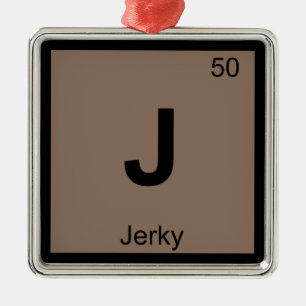 Ornamento De Metal J - Carne Seca Química Símbolo da Tabela Periódica