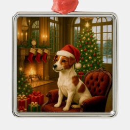 Ornamento De Metal Jack Russell Terrier Holiday