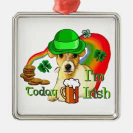Ornamento De Metal Jack Russell Terrier St Patricks não tem texto par