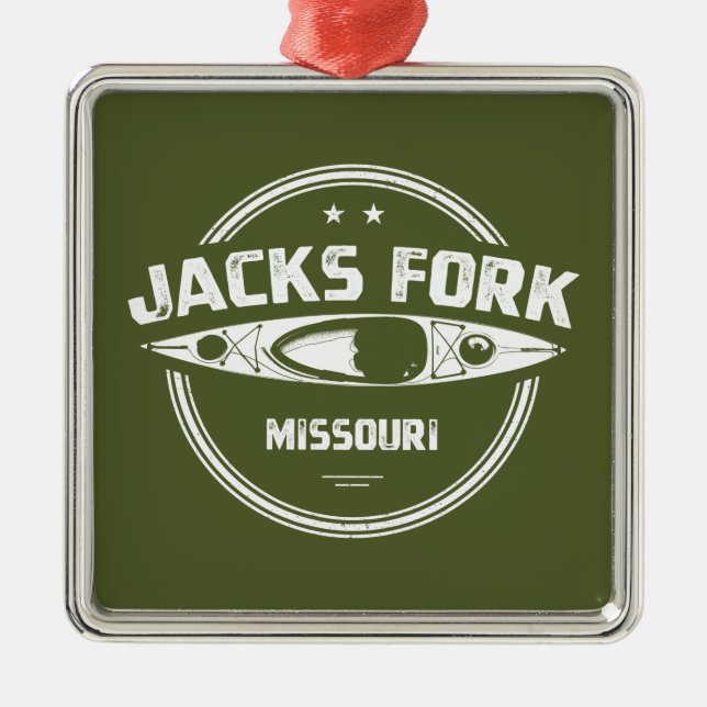 Ornamento De Metal Jacks Fork River Missouri Kayaking (Frente)
