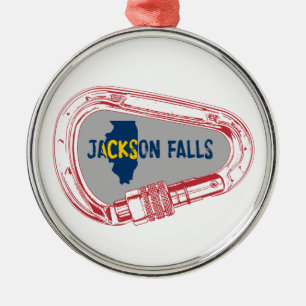 Ornamento De Metal Jackson Falls Illinois Rock Escalbing Carabiner