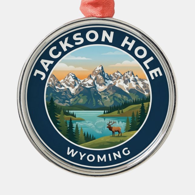 Ornamento De Metal Jackson Hole EUA (Frente)
