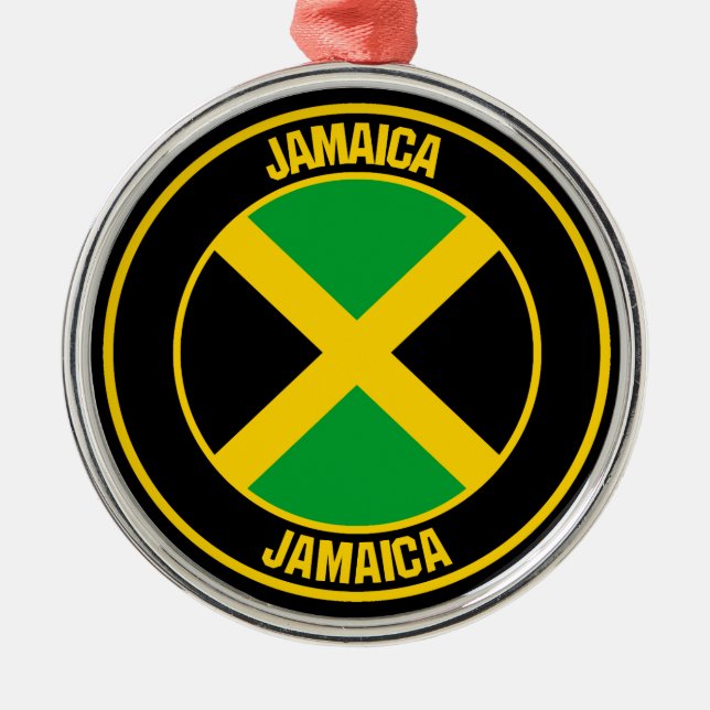 Ornamento De Metal Jamaica Round Emblem (Frente)