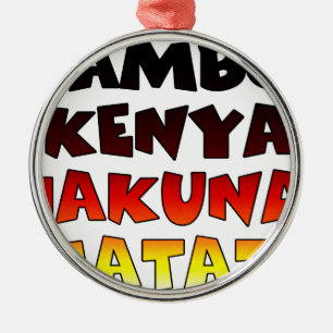 Ornamento De Metal Jambo Kenya Hakuna Matata