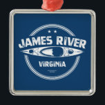 Ornamento De Metal James River Virginia Kayaking<br><div class="desc">O James é o maior afluente da Virgínia à Baía de Chesapeake,  a 340 milhas de comprimento é um dos rios mais longos da América que começa e termina no mesmo estado. O James corre por Richmond e termina entre Newport News e Norfolk.</div>