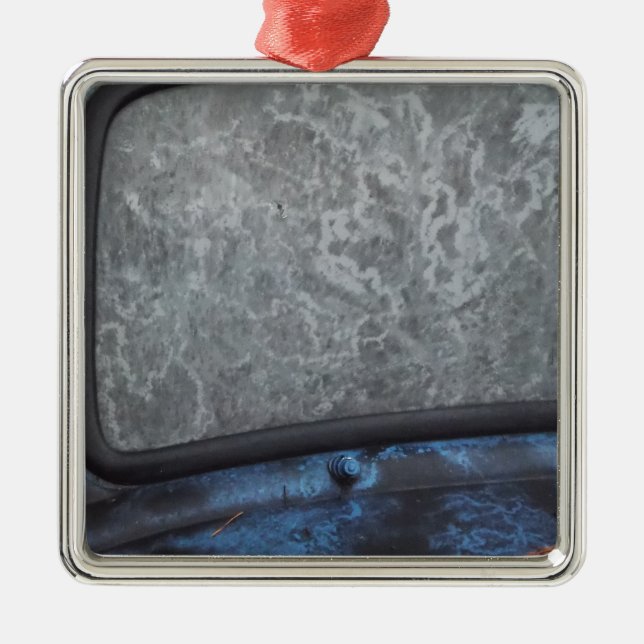 Ornamento De Metal Janela de proteção de caminhão azul (Frente)