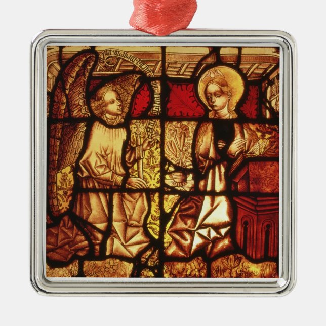 Ornamento De Metal Janela de vitral que descreve o aviso, G (Frente)