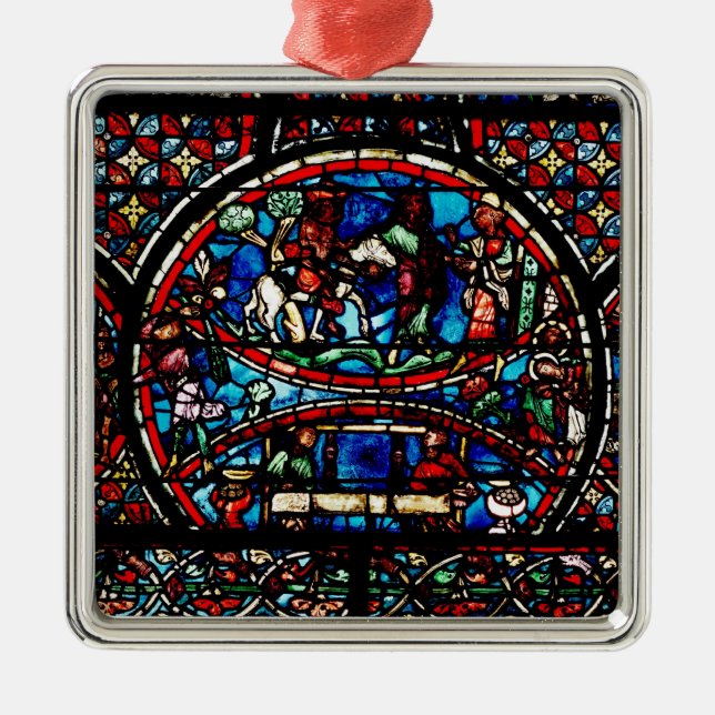 Ornamento De Metal Janela que descreve o bom samaritano (Frente)