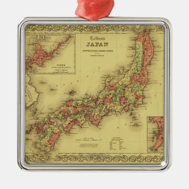 Ornamento De Metal JapanPanoramic MapJapan (Frente)