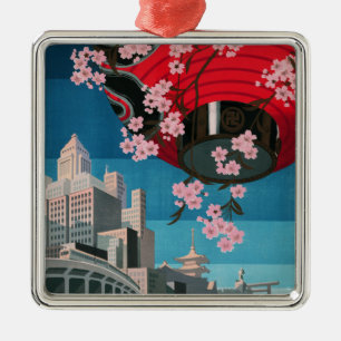Ornamento De Metal Japão Tóquio Vintage Cartaz de Viagem Japonês