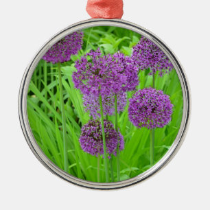 Ornamento De Metal Jardim de flores de allium roxo