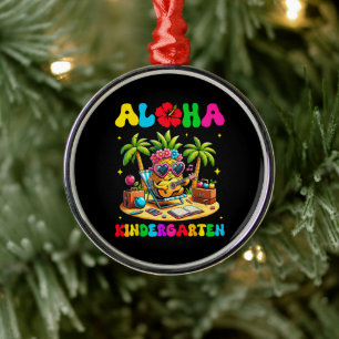 Ornamento De Metal Jardim de Infância Aloha Abacaxi Havaí Volta às Au