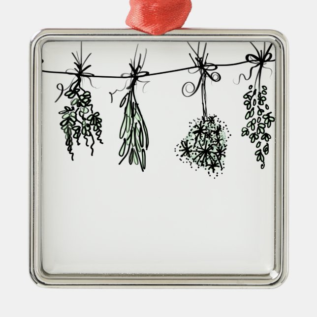 Ornamento De Metal Jardim Herbs botânico (Frente)