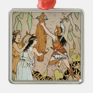 Ornamento De Metal Jason que apreende o velo dourado