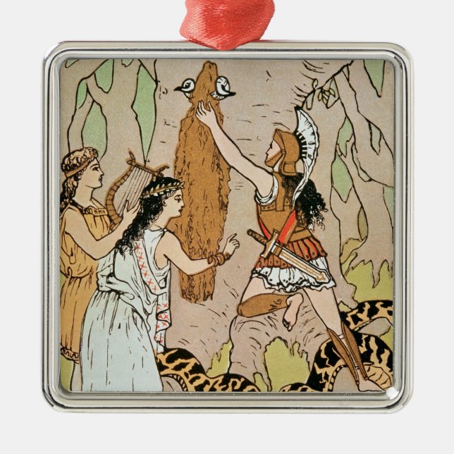 Ornamento De Metal Jason que apreende o velo dourado (Frente)