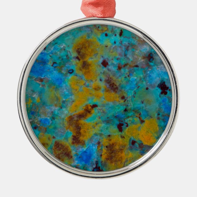 Ornamento De Metal Jasper Azul Chrysocolla (Frente)