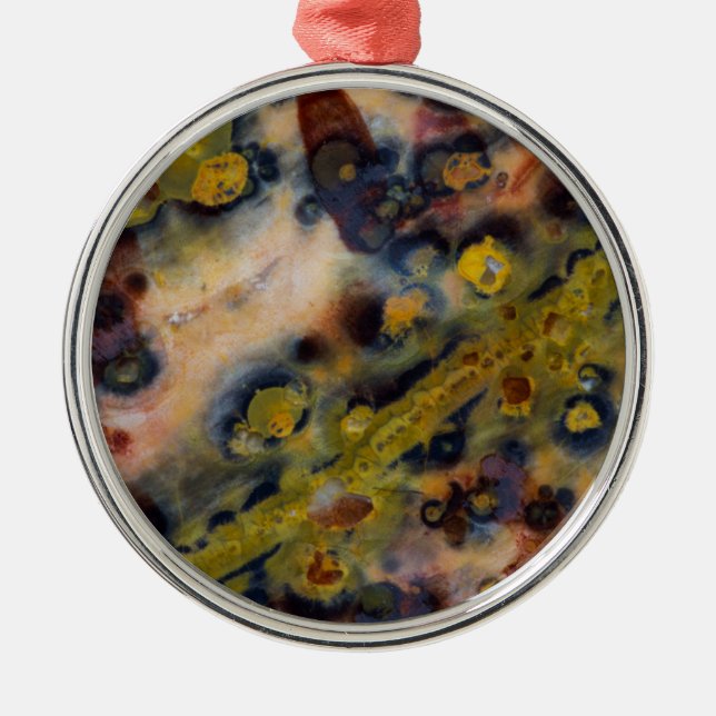 Ornamento De Metal Jasper Oceano close-up abstrato (Frente)