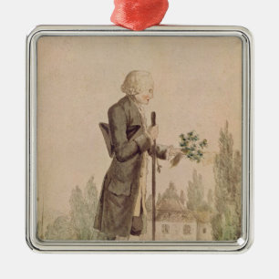 Ornamento De Metal Jean-Jacques Rousseau que recolhe ervas