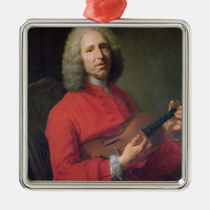 Ornamento De Metal Jean-Philippe Rameau com um violino