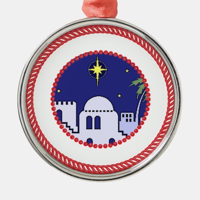 Ornamento De Metal Jesse Tree Bethlehem #1 (Frente)