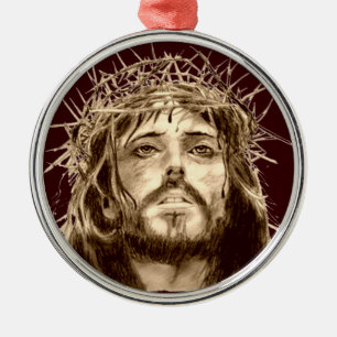 Ornamento De Metal Jesus Christ with a Crown of Thorns
