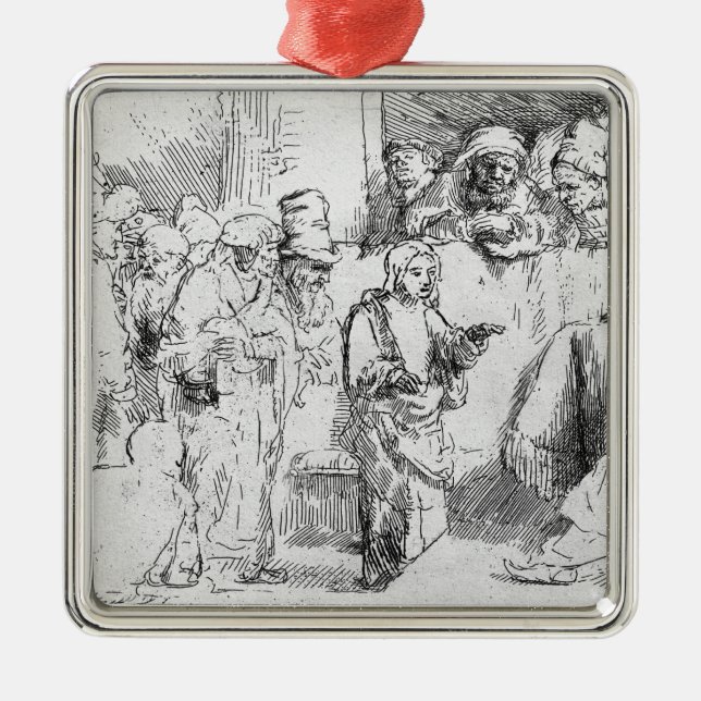 Ornamento De Metal Jesus Cristo entre os doutores (Frente)