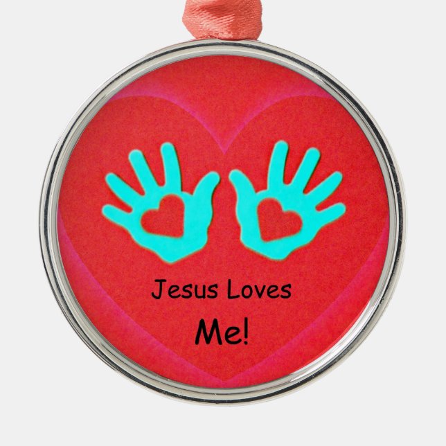 Ornamento De Metal Jesus Me Ama! (Frente)