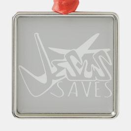 ORNAMENTO DE METAL JESUS SALVA GRAFITE