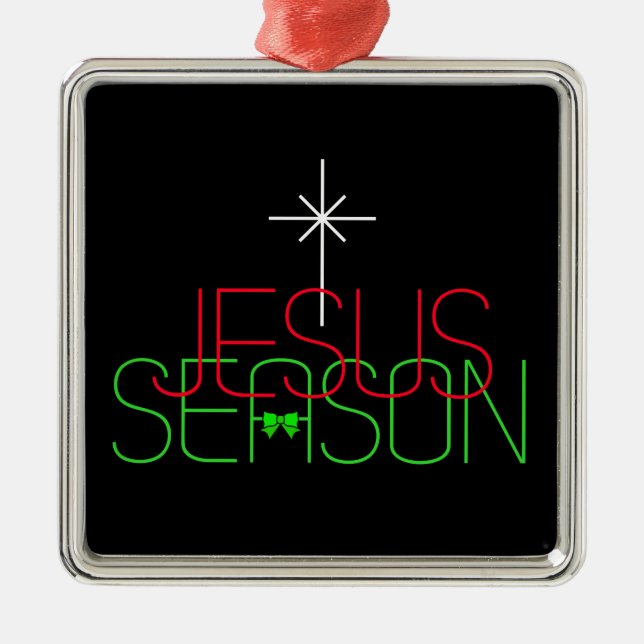 Ornamento De Metal Jesus Season (Frente)