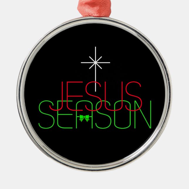 Ornamento De Metal Jesus Season (Frente)