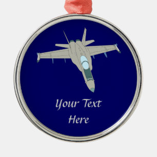 Ornamento De Metal Jet Fighter F18 Hornet Design