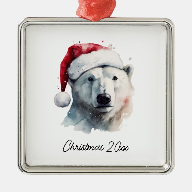 Ornamento De Metal Jingle Bear Joy, personalizado (Frente)