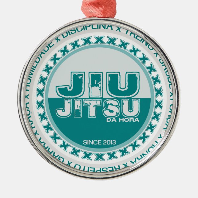 Ornamento De Metal Jiu Jitsu - Respeito - Treino e Disciplina by BJJH (Frente)