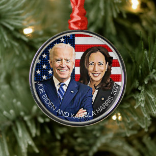 Ornamento De Metal Joe Biden e Kamala Harris Keepsae Souvenir 2020