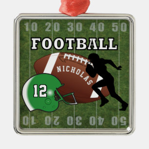 Ornamento De Metal Jogador de futebol 🏈 e capacete verde