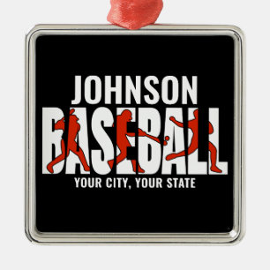 Ornamento De Metal Jogador de Jogo de NOMES ADD da Equipe de Baseball