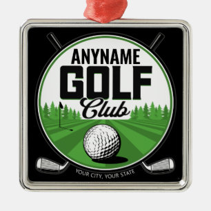 Ornamento De Metal Jogador do Clube Golf Pro Golf, nome personalizado
