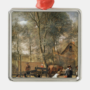 Ornamento De Metal Jogadores fora de uma pensão, c.1660-63 do Skittl