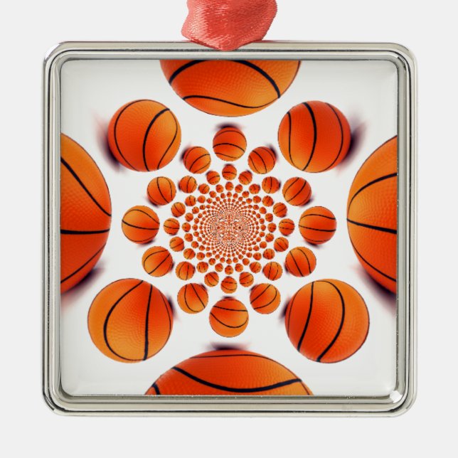 Ornamento De Metal Jogo de basquete dos campeões: Court Vision Kaleid (Frente)