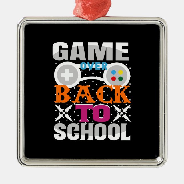 Ornamento De Metal Jogo De Volta À Escola (Frente)