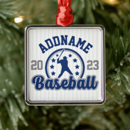 Ornamento De Metal Jogo Jogador da Equipe Baseball de NOME Personaliz
