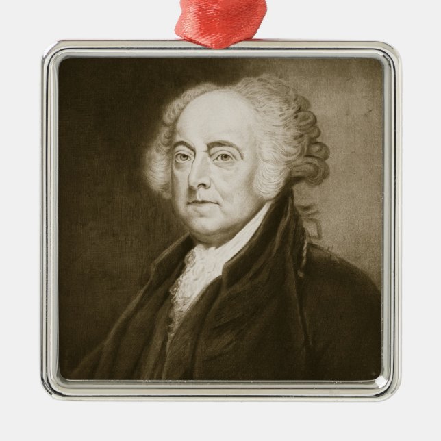 Ornamento De Metal John Adams, ?a Presidente dos Estados Unidos de (Frente)