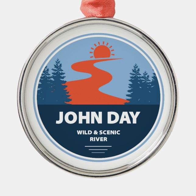Ornamento De Metal John Day Wild e Scenic River Oregon (Frente)