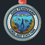 Ornamento De Metal John Pennekamp Coral Reef State Park Viagem Art<br><div class="desc">John Pennekamp Coral Reef State Park vetor trabalho de arte design. É um parque estatal da Flórida em Key Largo,  conhecido como o primeiro parque submarino do país.</div>