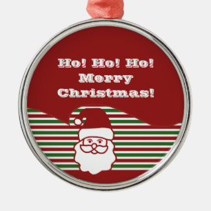 Ornamento De Metal Jolly Santa Claus Premium Round Ornament