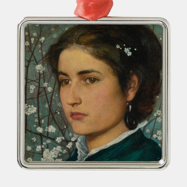 Ornamento De Metal Jovem Beleza (Mulher Elegante) (Retrato feminino) (Frente)